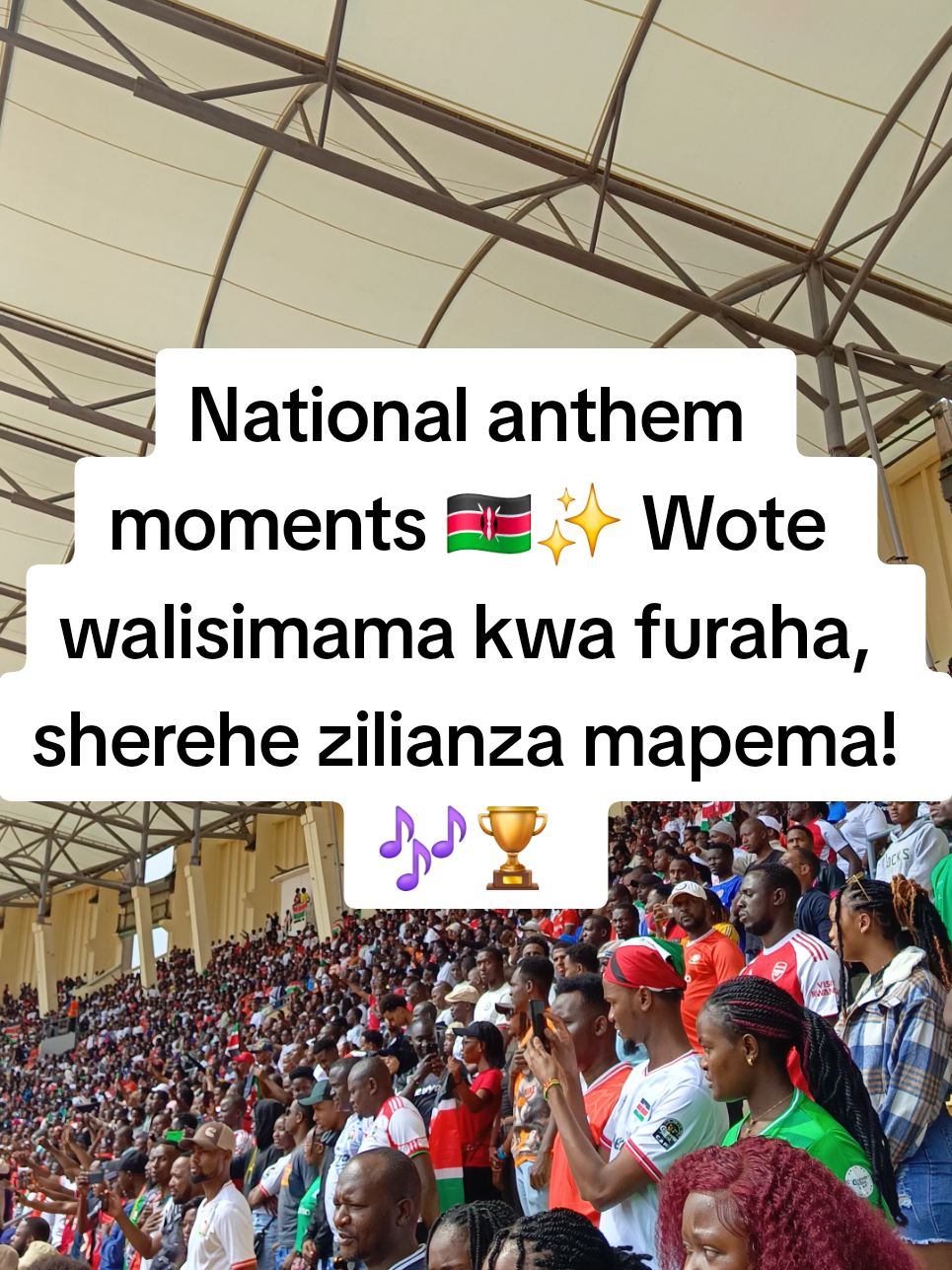 National anthem moments 🇰🇪✨ Wote walisimama kwa furaha, sherehe zilianza mapema! 🎶🏆 #NationalPride #mambonilivewithg #KenyaShines #VictoryCelebration #UnityInJoy 