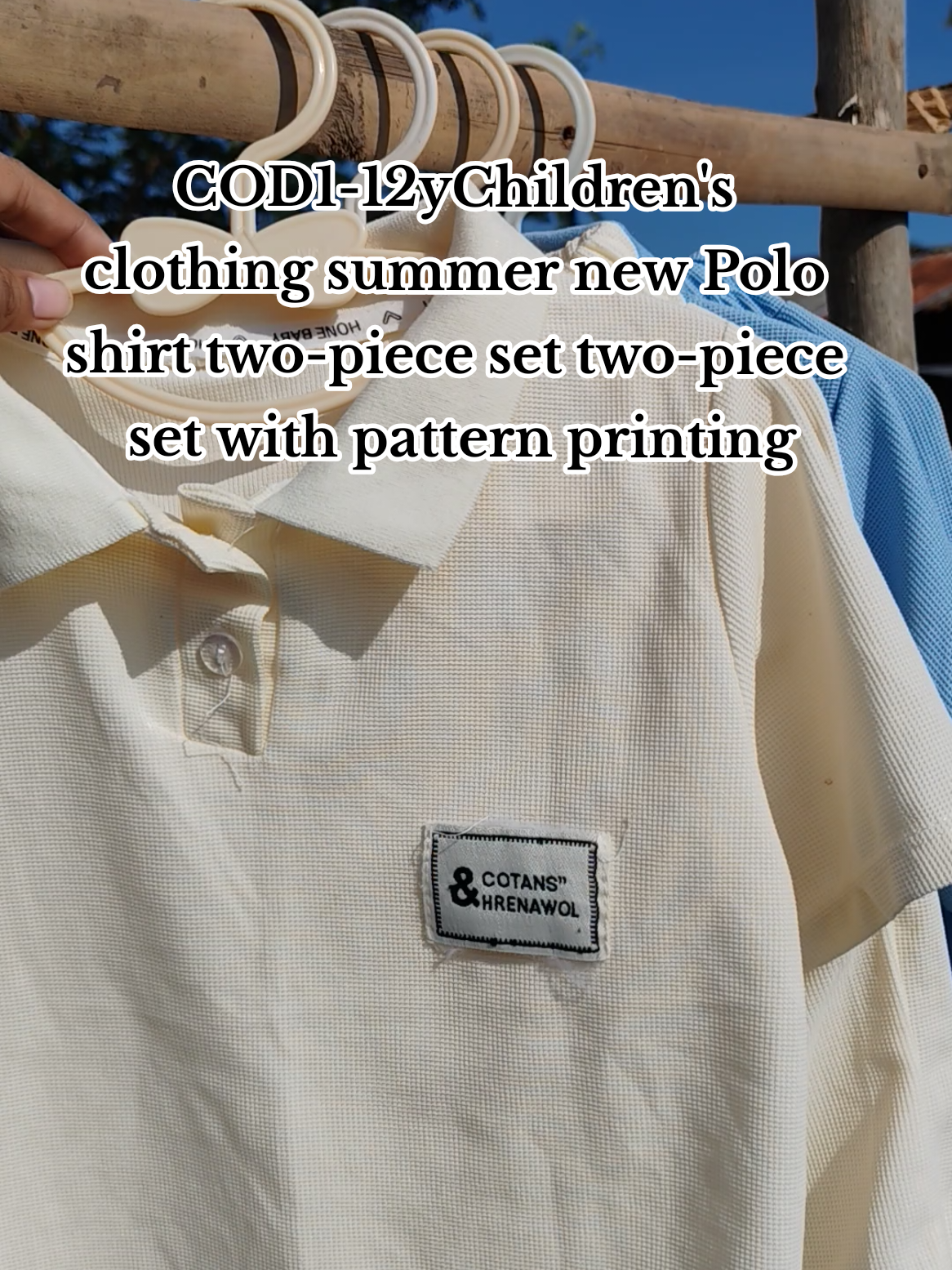 COD1-12yChildren's clothing summer new Polo shirt two-piece set two-piece set with pattern printing #fyp #foryou #foryoupage #trending #viral 