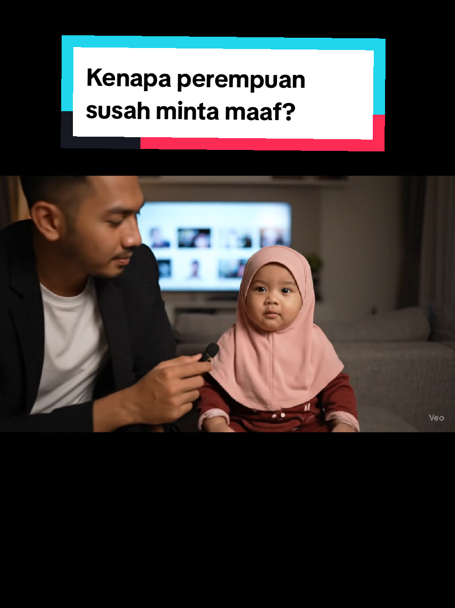 Cuba Teka kenapa perempuan susah nak minta maaf?  #videoai #veo #babyai 