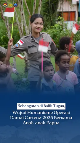 Kehangatan di Balik Tugas, Wujud Humanisme Operasi Damai Cartenz-2025 Bersama Anak-anak Papua Di balik tugas menjaga keamanan, personel Operasi Damai Cartenz-2025 selalu menghadirkan wajah humanis. Bersama anak-anak Papua, mereka berbagi tawa, kasih sayang, dan kebersamaan yang tulus. Kehangatan ini menjadi jembatan persaudaraan, menumbuhkan rasa aman serta harapan baru bagi generasi penerus di tanah Papua #satgasdamaicartenzberhasil #opsdamaicartenz2025 #opsdamaicartenz #polisi #polri 