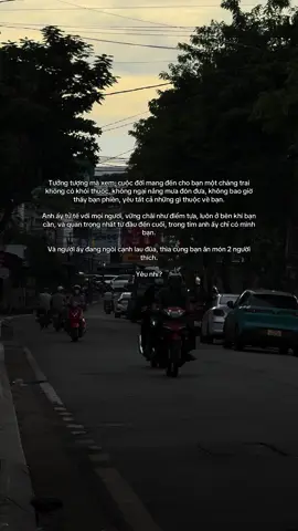 Tưởng tượng mà xem, cuộc đời mang đến cho bạn một chàng trai không có khói thuốc, không ngại nắng mưa đón đưa, không bao giờ thấy bạn phiền, yêu tất cả những gì thuộc về bạn. Anh ấy tử tế với mọi người, vững chãi như điểm tựa, luôn ở bên khi bạn cần, và quan trọng nhất từ đầu đến cuối, trong tim anh ấy chỉ có mình bạn. Và người ấy đang ngồi cạnh lau đũa, thìa cùng bạn ăn món 2 người thích. Yêu nhỉ?#uoclenxuhuong #tamtrang #xu #viral #xuhuongtiktokk 