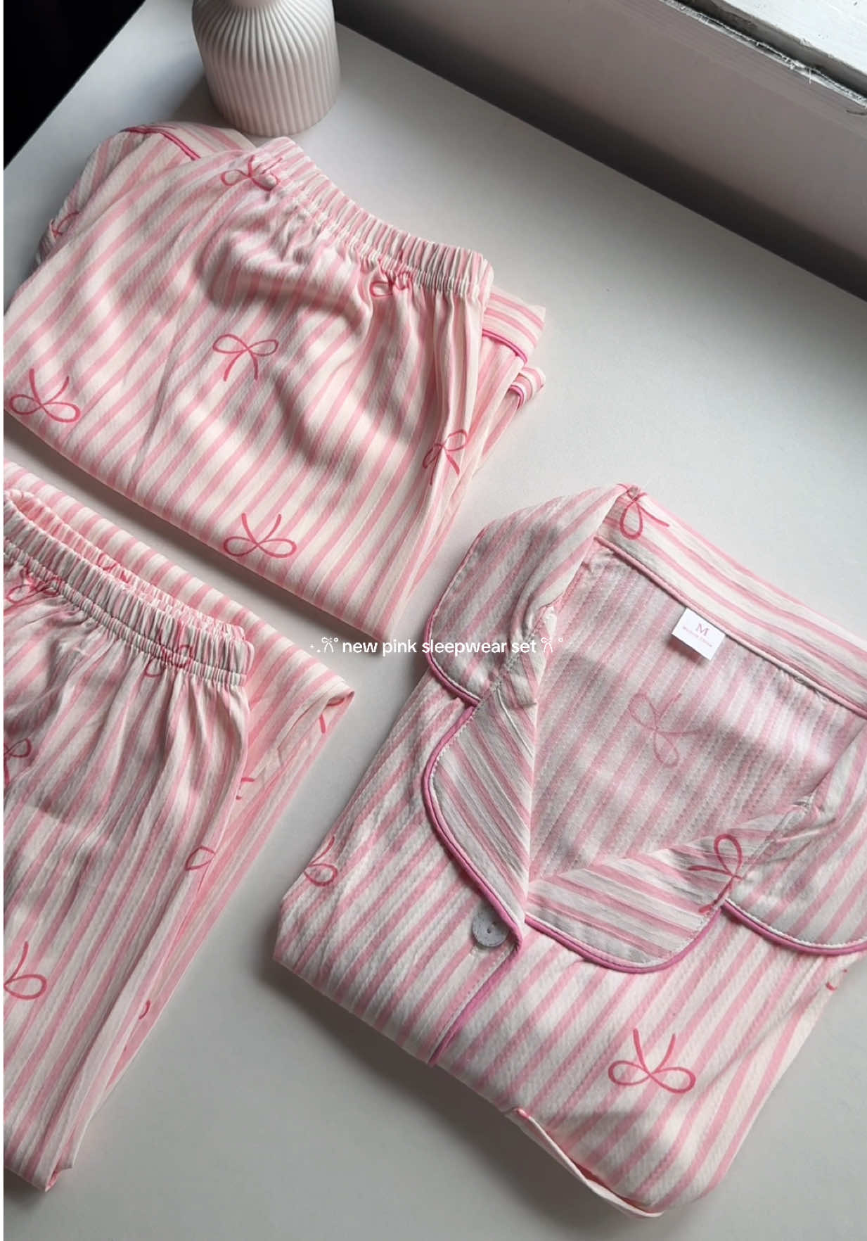 3in1 coquette pjs — so pretty and comfy! 🎀💭 #sleepwear #pajama #pinkpajamas #sleepwearset #coquette 