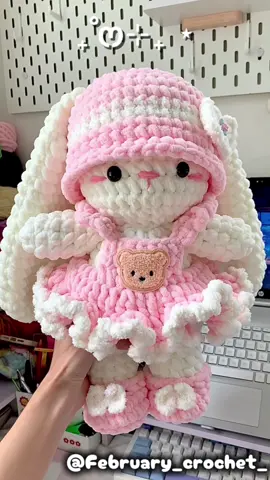 ‧₊ Pink Bunny ₊˚ෆ⊹₊ ⋆ #moclen #handmade #amirugumi #crochet #crochetersoftiktok 