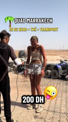 ✨ Marrakech sensation garantie : Quad + Thé pour seulement 20€ ! 🏍️☕ 🌵 1h30 d’aventure dans la Palmeraie 🚐 Transport inclus depuis ton hébergement 🍵 Thé marocain offert en pause détente 💥 Prix mini, souvenirs maxi ! 📅 Disponible tous les jours 📲 Réserve ta place dès aujourd’hui ! #QuadMarrakech #AventureAuMaroc #MarrakechExperience #VacancesMarrakech #DesertVibes #FunEtAventure