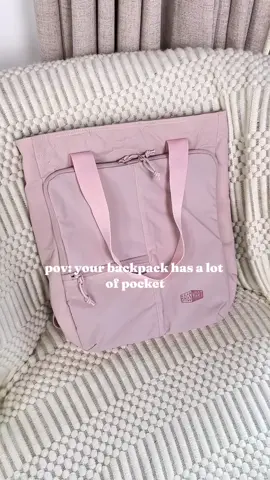 You 2in1 tote backpack have a lot of pockets👫✨🫧#bagsmart #totebag #totebagaesthetic #2in1#fyp #unboxing #totebackpack 