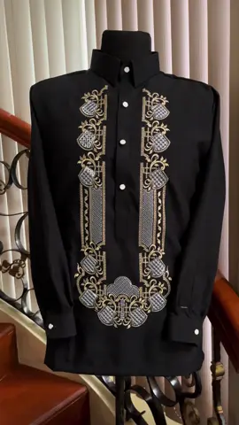 Long Sleeves Polo Barong  ✨Black ✨Blue ✨Green #karlhouseofbarong #longsleeves #polobarong #outfitformen #computerizedembroidery 