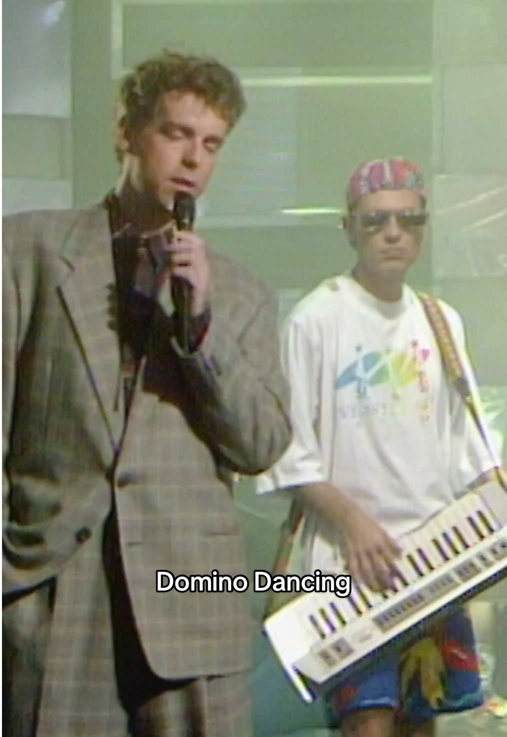 “Watch them all fall down…”  Pet Shop Boys performed Domino Dancing on Top of the Pops in 1988. #Petshopboys #electronicmusic #80smusic 
