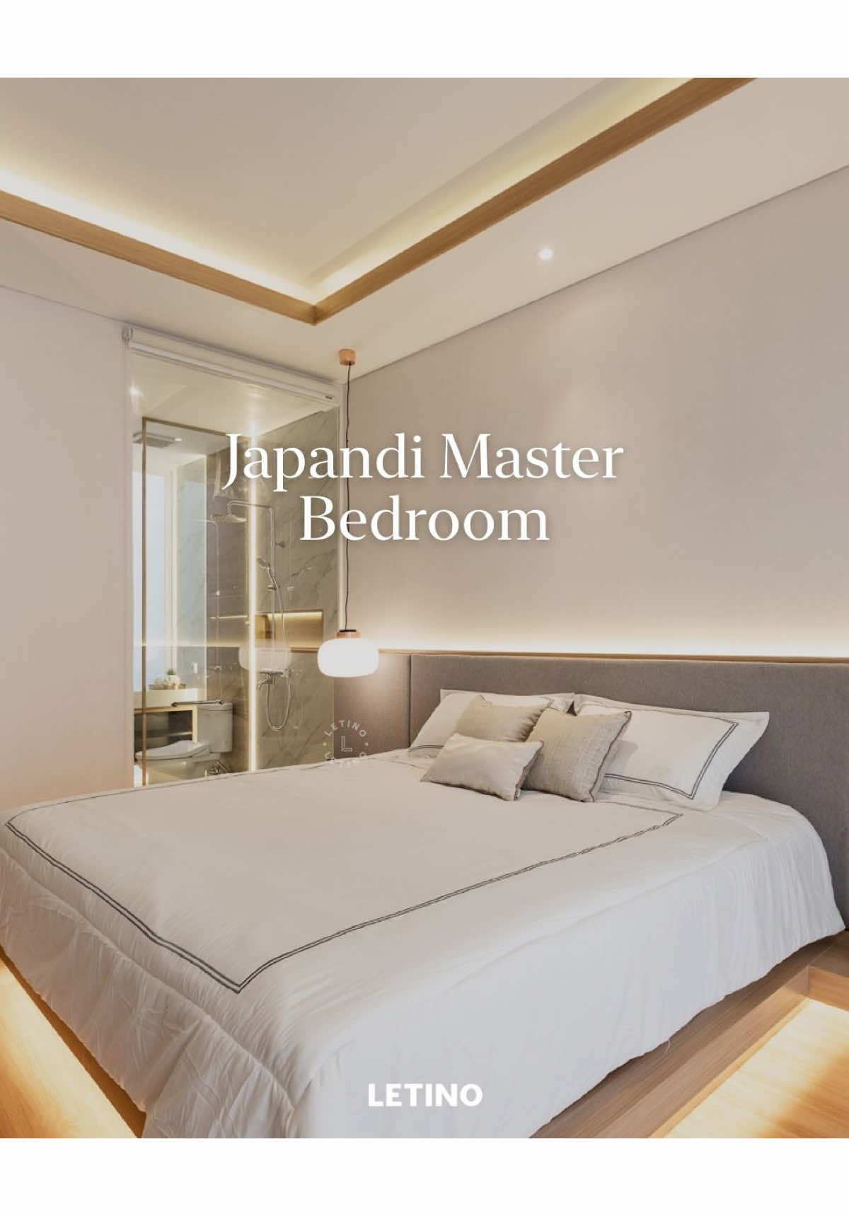 Soft lighting, natural wood, and a warm ambience that feels like home. Japandi bedroom — calm, timeless, and effortlessly inviting. Ready to create your own sanctuary? Let's make it happen ✨ For any details & inquiries, Contact us at : +62-812-9550-7315 Instagram : @letino.id #bedroom #interiorjakarta #japandistyle #inspirasirumah #homedecor 