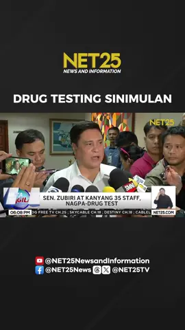 Sinimulan na ang random drug testing sa Senado matapos ang alegasyon ng marijuana sa isang staff ni Sen. Padilla. #NET25NewsandInformation #MataNgAgilaPrimetime #Senado #DrugTesting #Marijuana