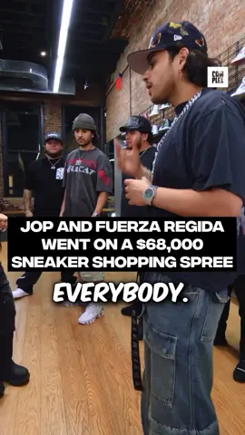 @JOP and @Fuerza Regida pulled up and broke the @sneakershopping spending record with ease 😤 LINK IN BIO for the full episode of Sneaker Shopping 🔗 Powered by @dosequis