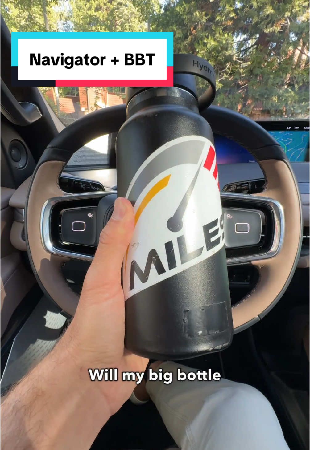 Will it fit? #lincoln #lincolnnavigator #navigatorblacklabel #navigator #bigbottletest #cartok #tiktokautocampaign 