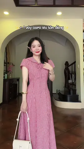 + 1 váy caro siu tôn dáng #outfitideas #OOTD #vayxinh #vaydangdai #xuhuong 
