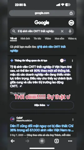 Tỷ lệ sinh viên CNTT thất nghiệp ở Việt Nam khá cao, có thể lên tới 80% theo một số thống kê, mặc dù các doanh nghiệp vẫn đang thiếu nhân lực trầm trọng. #xuanhieuit 