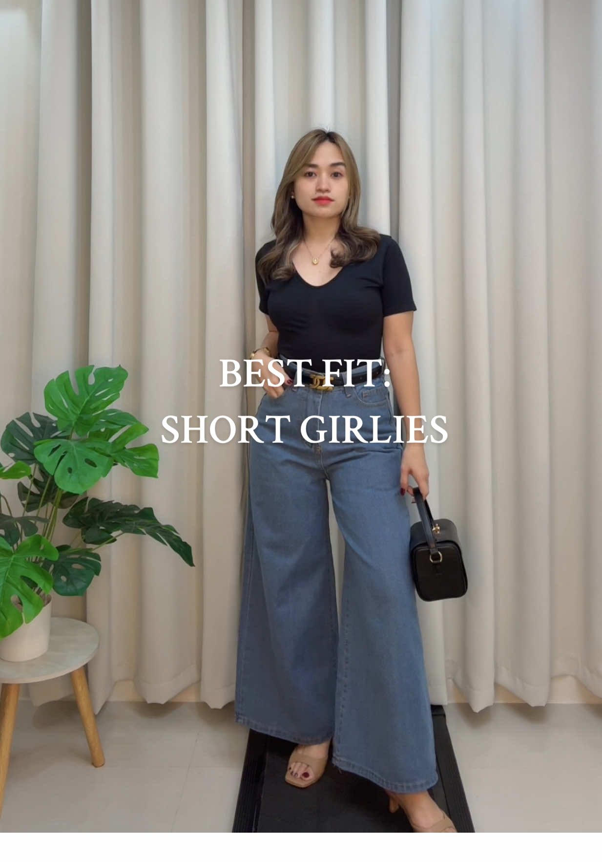 Super Duper Wide Leg Denim Pants for my 4’11 sisters!!!! OMG!!! Di sya floor length satin. Haha! #wideleg #widelegpants #widelegjeans #baggyjeans #baggypants 