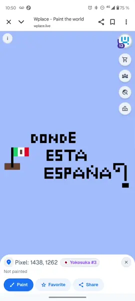 Por aquí no era 😭 Ya vez wero, nos trajiste a Italia 😡 #mexico🇲🇽 #wplace #conquista #españa #Japon 