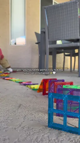 he is obsessed 😭😭❤️ #magnetictiles #toys #toysforkids #tiktokshopcreatorpicks #tiktokshopbacktoschool 