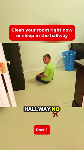 Part 1 | Clean your room right now of sleep in the hallway #angydad #crazyman #kidsoftiktok #viral #1min 