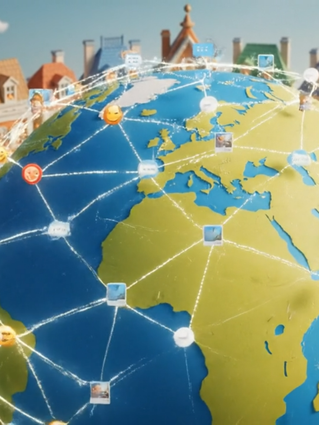 how social media connects us all: globe web adventure 🌐💬 explore a world of connections! dollhouse-style buildings with animated dolls toss glowing threads from window to window, weaving a shimmering web over a spinning globe. as messages, photos, and emojis zip by, the adult narrator explains how social media links us all—making friendships and sharing fun across every corner of the earth. #animation #socialmedia #connection #globe #fyp #viral #tiktokkids #digitallearning #cartoondolls #familytime #howitworks #parents #explorekids #webofconnections #aroundtheworld #safecontent