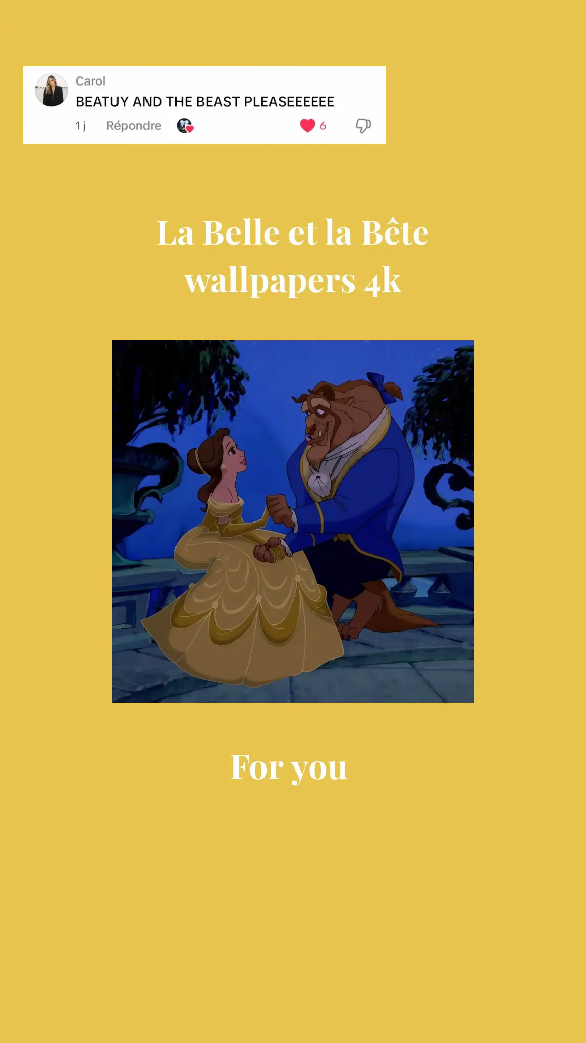 #LaBelleEtLaBete #BeautyAndTheBeast #Disney4KWallpapers #DisneyWallpapers #FondEcran4K #DisneyPrincess #DisneyClassics #DisneyMagic #DisneyAddict #DisneyFan #pourtoi 