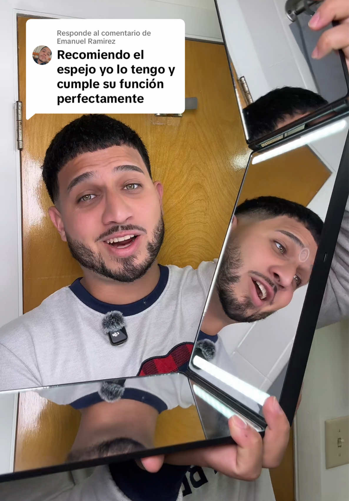Respuesta a @Emanuel Ramirez #360mirror #3waymirror #selfhaircut #360mirrorwithled #selfhaircutmirror 