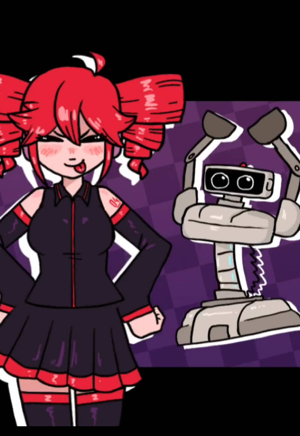 R.O.B hyping Teto up is actually adorable i cooked ❤️🩶#animation #tweening #kasaneteto #fyp #crackship 