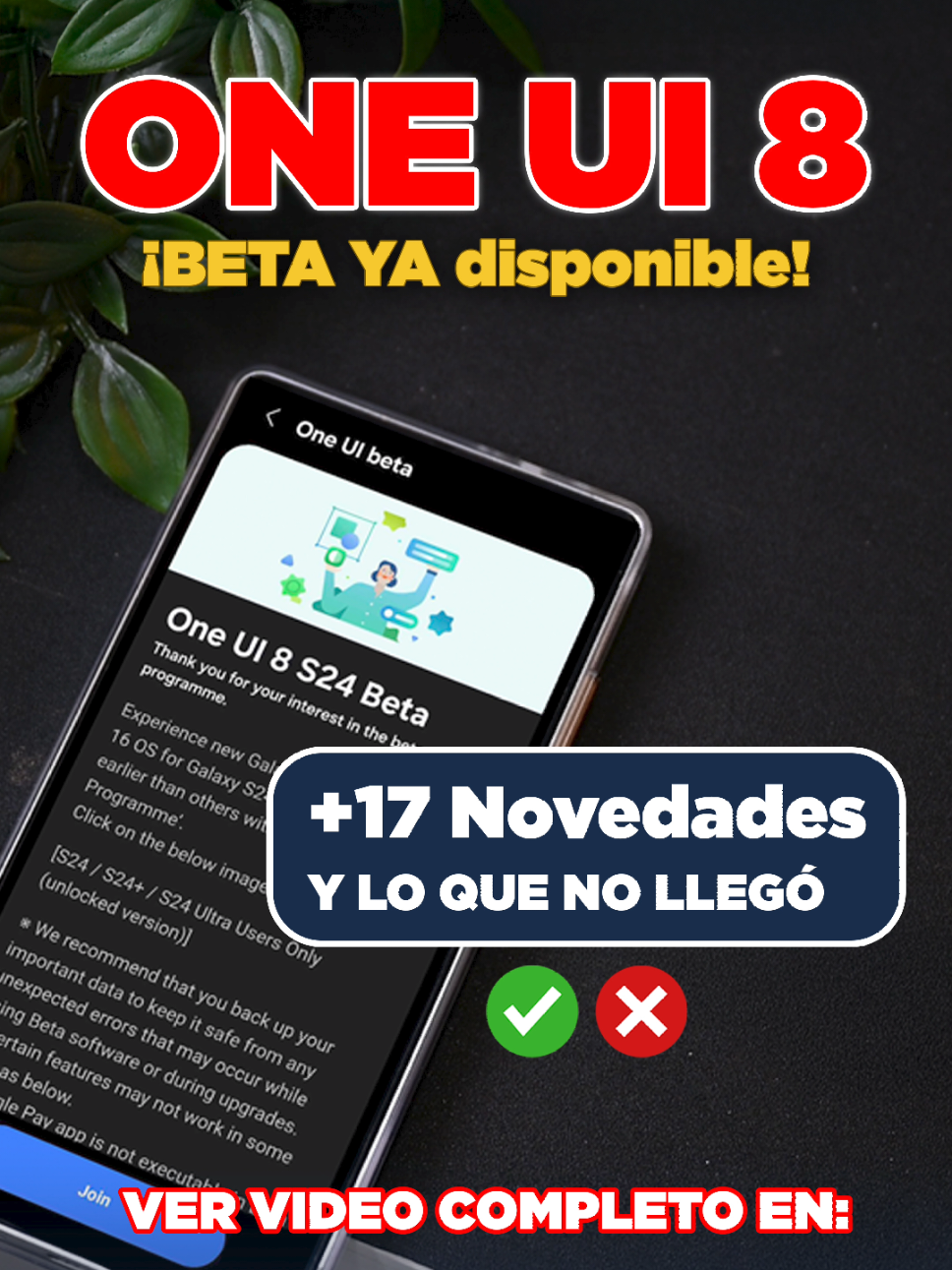🚀 One UI 8 Beta ya está disponible para los Galaxy S24 y en este video te muestro todas las novedades confirmadas, además de las funciones que muchos esperaban pero que todavía no llegan en esta primera beta. Si tienes un Samsung Galaxy S24, S24+ o S24 Ultra, aquí verás a detalle los cambios de diseño, nuevas funciones, mejoras de rendimiento y herramientas exclusivas que trae esta actualización. También te cuento qué opciones aún no aparecen y qué podemos esperar en futuras versiones de One UI 8.