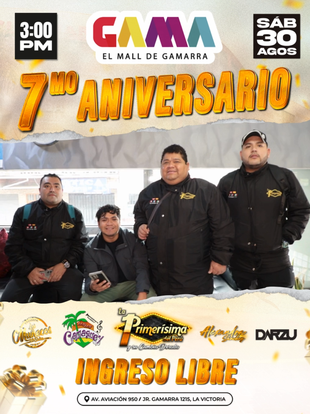 🎉 ¡Gama Moda Plaza está de aniversario y lo celebramos a lo grande! 🎉 Este sábado 30 de agosto a las 3:00 p.m. ven al semisótano y disfruta del show en vivo de ¡ @laprimerisimadelperu.ofi! 💃🎶 Baila, canta y comparte con nosotros esta gran fiesta en La Victoria. 💛 ¡No te lo pierdas! #GamaModaPlaza #AniversarioGamaModa #laprimerisima#CumbiaPeruana #LaVictoria