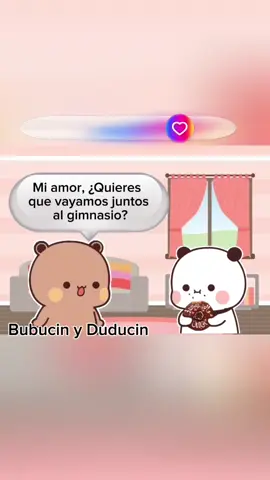 Ahora irá Bubu🐼 al gimnasio obligada🤭#chiste #sigueme_para_mas_videos_asi #bubududu #bubu #dudu 