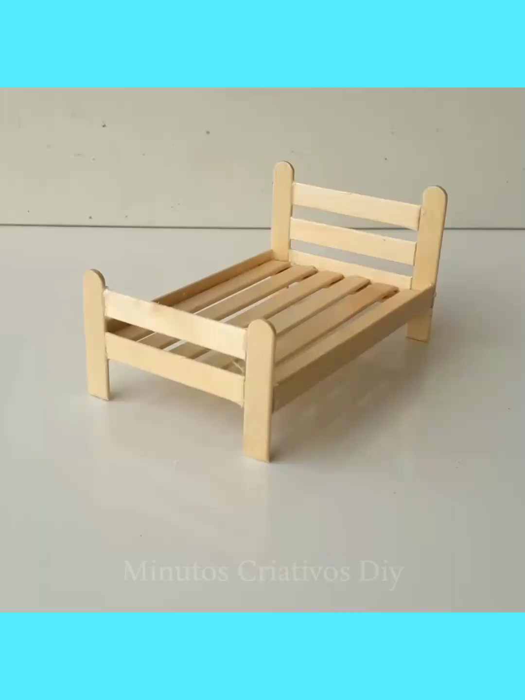 Mini Cama feita de palitos de picolé #fyy #foryou #artesanatodiy #façavocêmesmo