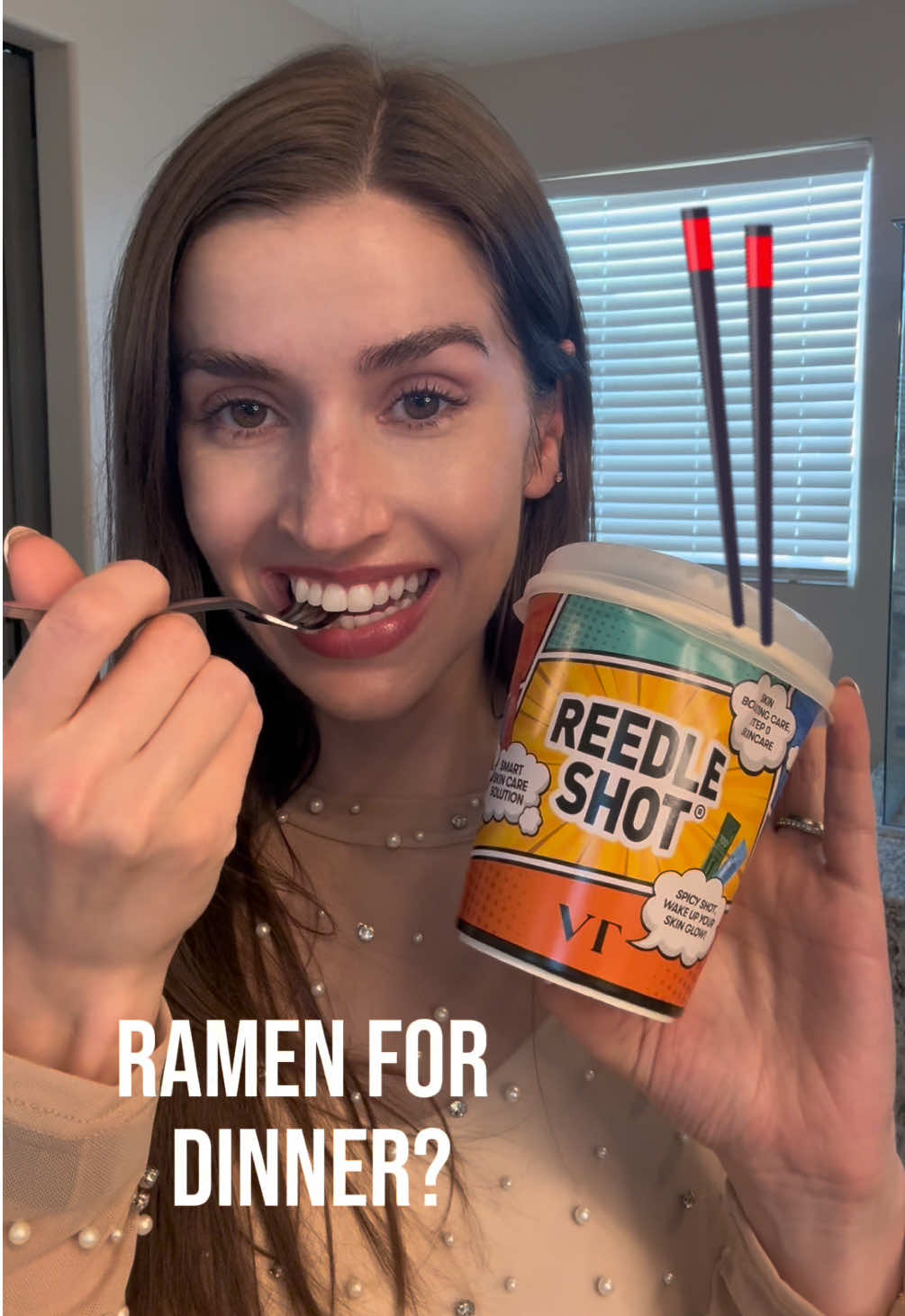 Ramen for dinner? Just kidding it’s Reedle Shot!  Customize your Reedle treatment like you customize your ramen! Chose a Reedle shot that is too spicy? Add in a PDRN essence to soothe you skin. Now your Reedle recipe is complete! So many Reedle Shots to choose from. Pick one for whatever your skin needs at the moment. I’ve been loving the black truffle Reedle shot, it deeply nourishes and revitalizes skin texture! Kindly gifted by @VT Cosmetics US  #vt #vtcosmetics #skinnoodlerecipe #reedleshot #microneedling 