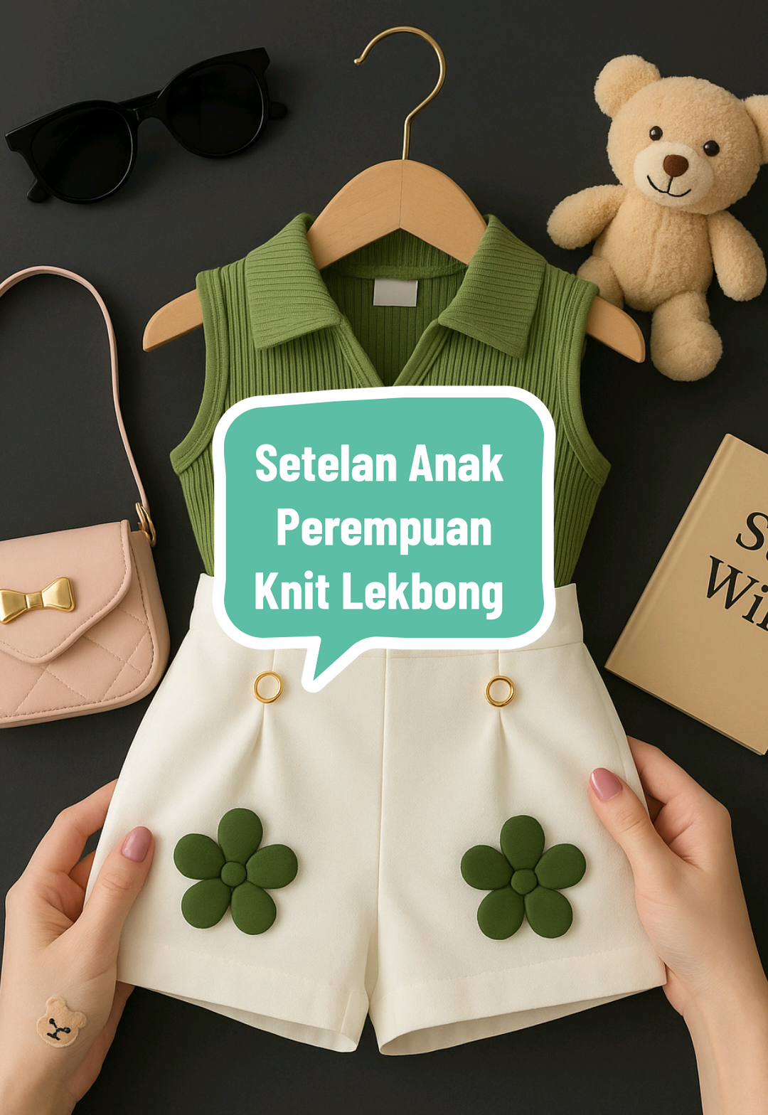 Setelan Anak Perempuan Knit Lekbong #setelancantik #setelananakperempuan #bajuanak #fyp 