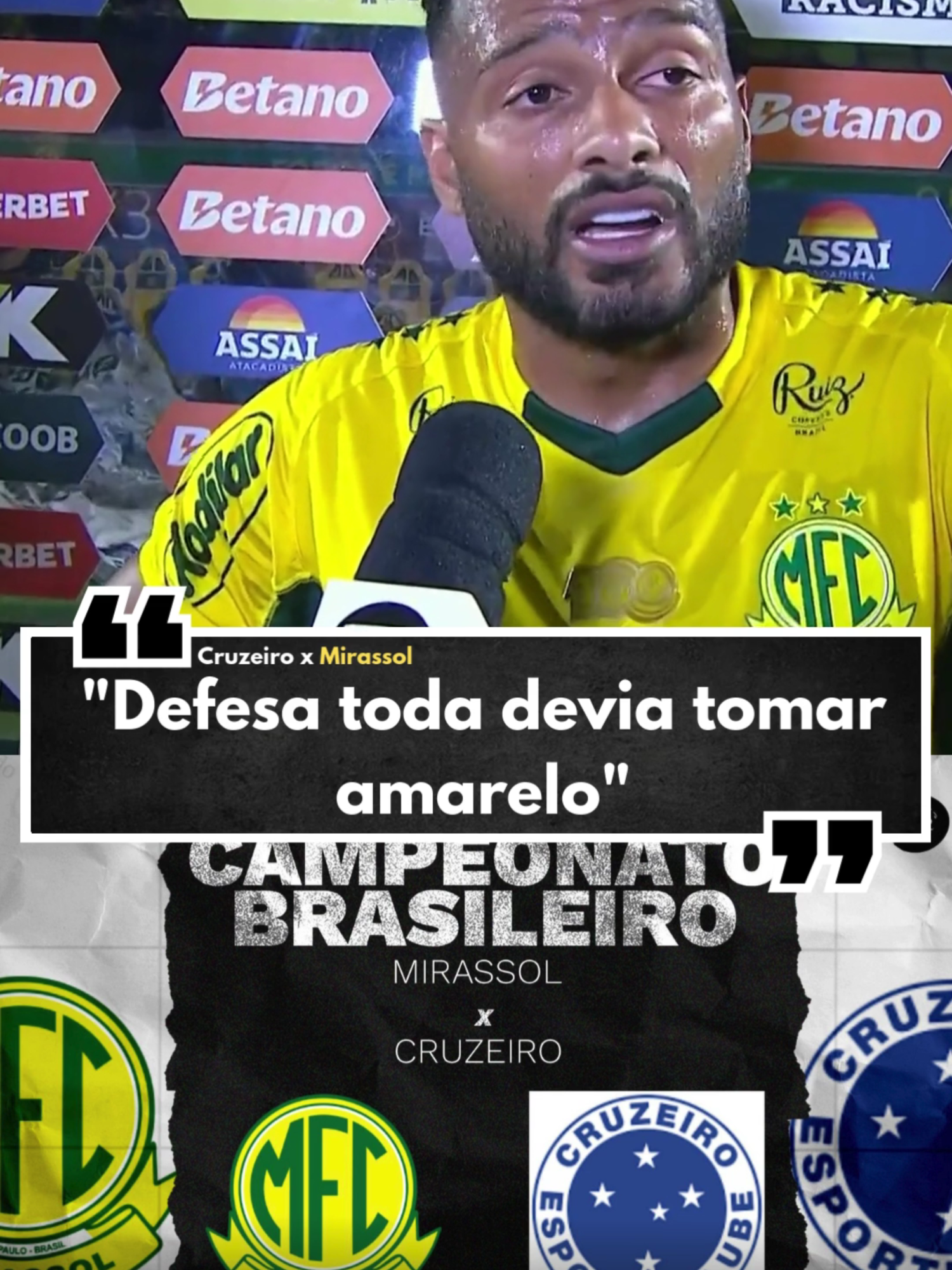 LATERAL DO MIRASSOL CRITICA CÁSSIO E ATLETAS DO CRUZEIRO POR FAZEREM CERA. #mirassol #cruzeiro #futebol #brasileirao