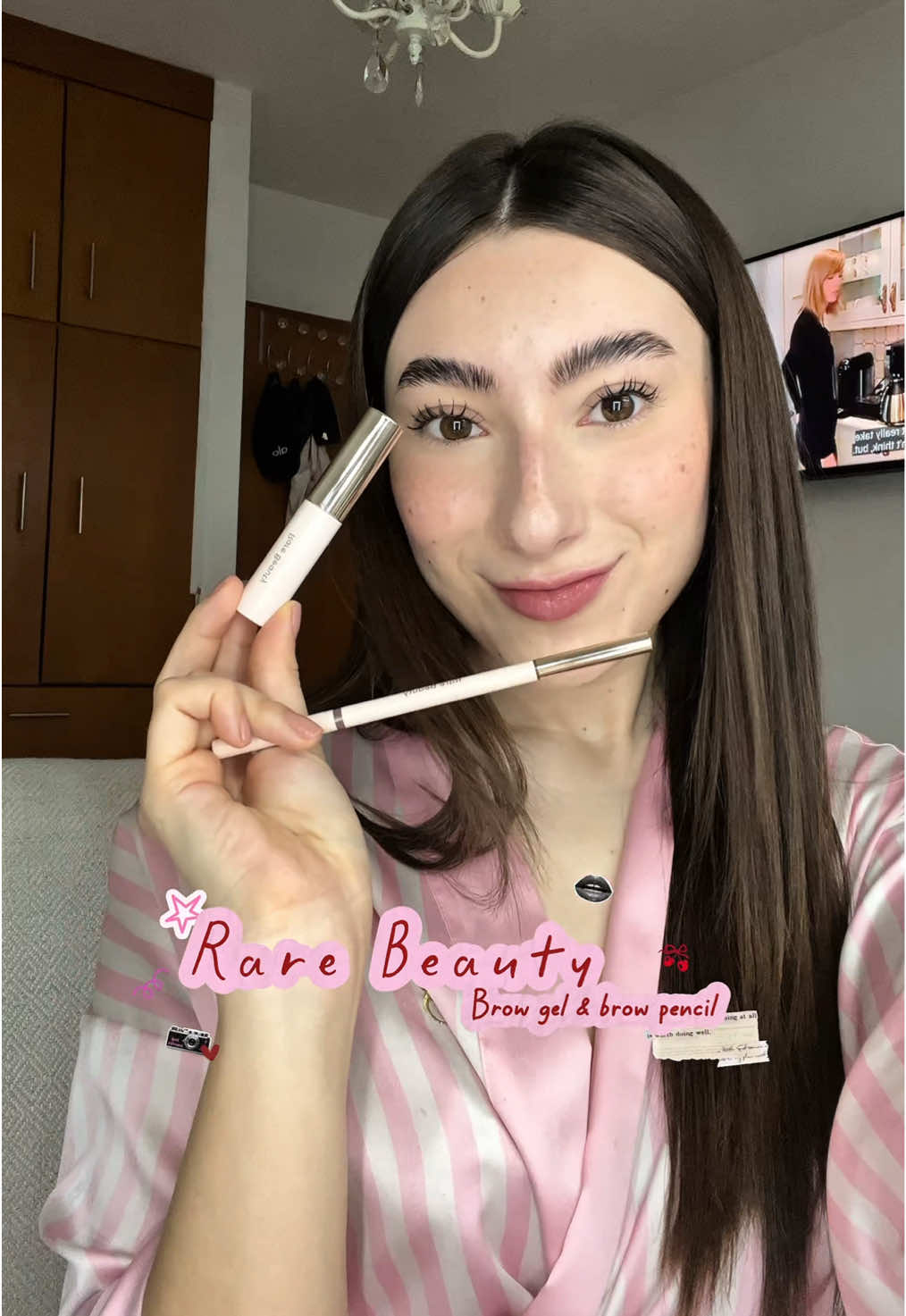 gifted by Rare Beauty 🤎🌸 Brow pencil - warm brown.  Brow gel - harmony flexible gel. @sephora @Rare Beauty #sephora #rarebeauty #rare #browpencil #brows 