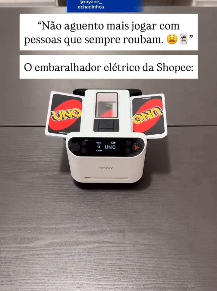 Embaralhador e Distribuidor Automático de Cartas Recarregável Dealer Robô Com 4 Controles Comente: 