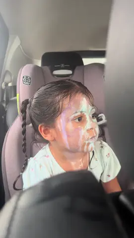 My poor baby, she only had the face paint for like 2 hours 🤣 (the car was parked) #fyp #seaworldorlando #orlandofl #funny 