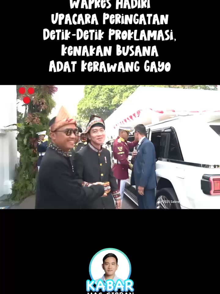 Wapres Gibran Meriahkan Peringatan HUT ke-80 RI dengan Busana Adat Kerawang Gayo di Istana Merdeka #fyp #gibran #wakilpresiden #gibranrakabuming