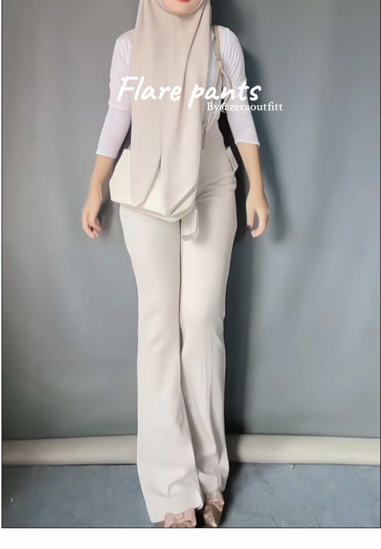 Bikin keliatan lebih tinggi sukakkkk deh🤩🫶🏻@Zera.outfitt                      #flarepants #celana #cutbraywanita #ivory #zeraoutfit 