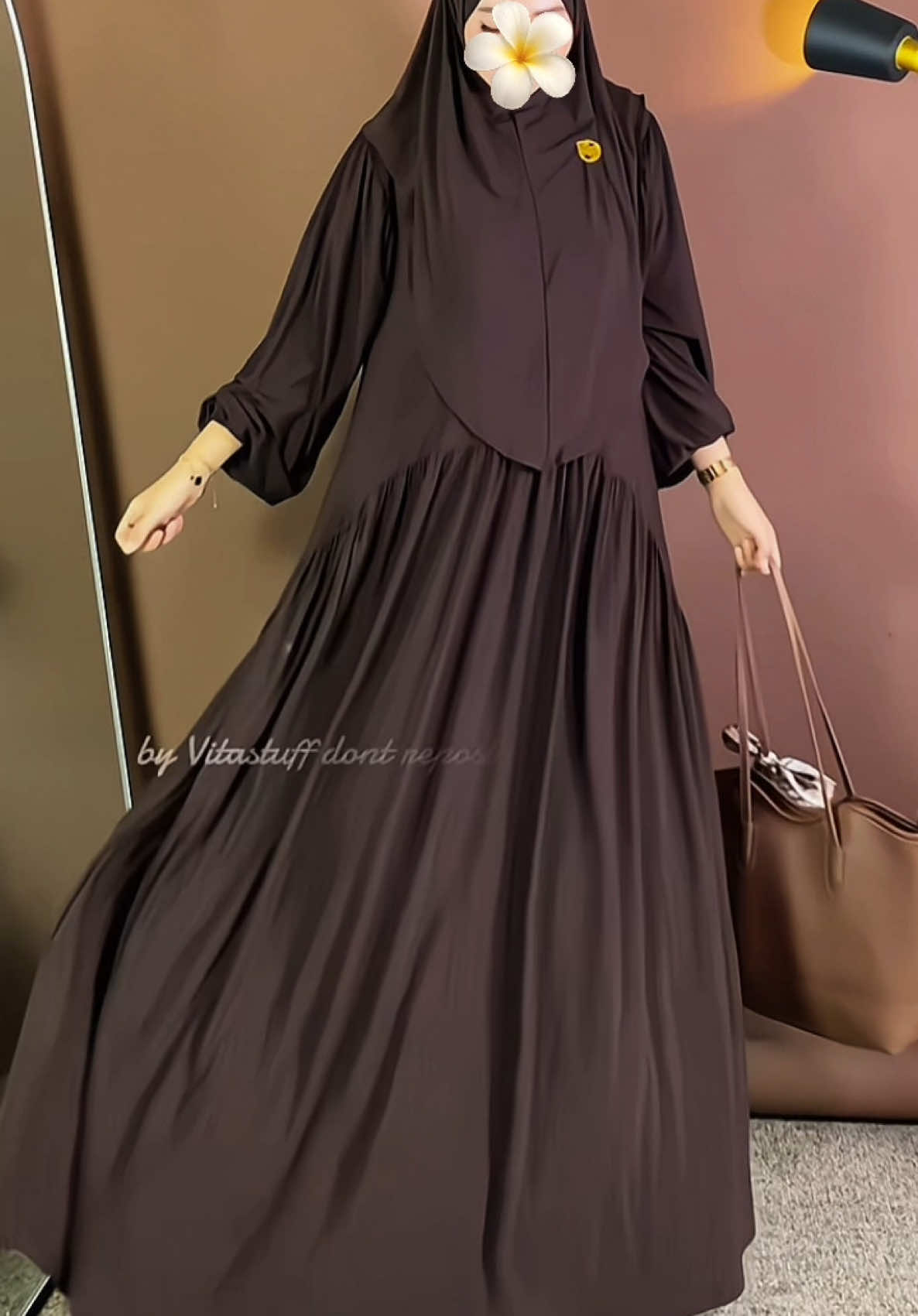 Cantik banget pliss mahoganynya🥹😍 #abayasethijab #gamisjersey #sethijabjersey #gamispremium #gamiscantik       