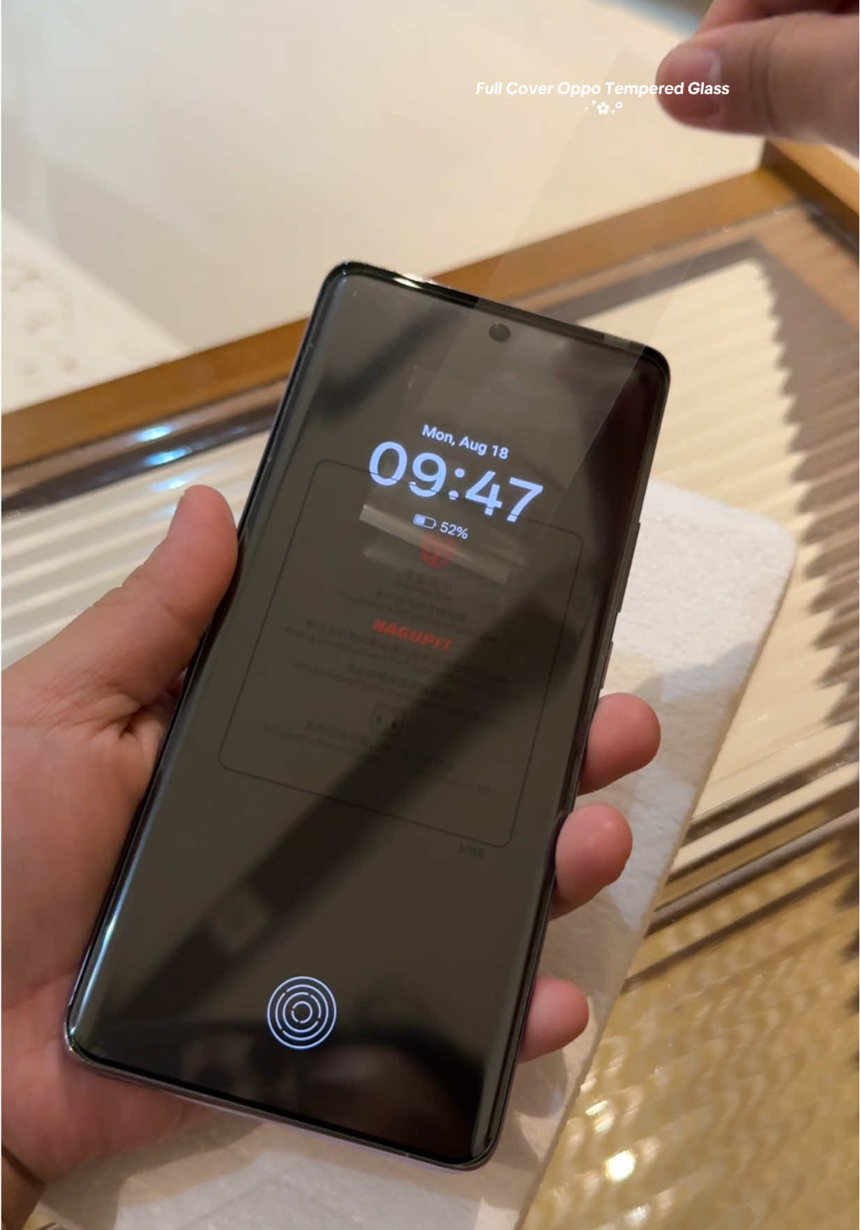 Oppo Reno10 Pro 5G, Full covered tempered glass ✨ #screenproctor #temperedglass #opporeno #phoneaccessories 