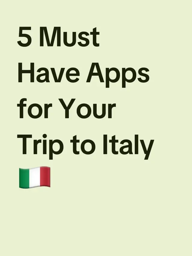 5 Essential Apps for Your Trip to Italy 🇮🇹📲 	1.	WhatsApp – Italians use it for everything: hotels, tours, even restaurant reservations. Also Rome airport now gives you live play by play of your flight including gate info via WhatsApp channel.  	2.	Trenitalia – Book and manage train tickets directly from the official Italian railway app. 	3.	Google Lens + ChatGPT – Translate menus, signs, and audio in real time. Use Lens for photos, ChatGPT for quick language help. 	4.	TheFork – Find real local restaurants, avoid tourist traps, and get discounts when booking. 	5.	3B Meteo – Trusted weather app Italians actually use. Plan your days around real forecasts. 🎒 Download these before you fly. 🇮🇹 Travel smart, not stressed. #ItalyTravel #TravelApps2025 #ItalyTips #italytravelguide #TikTokTravelTips 