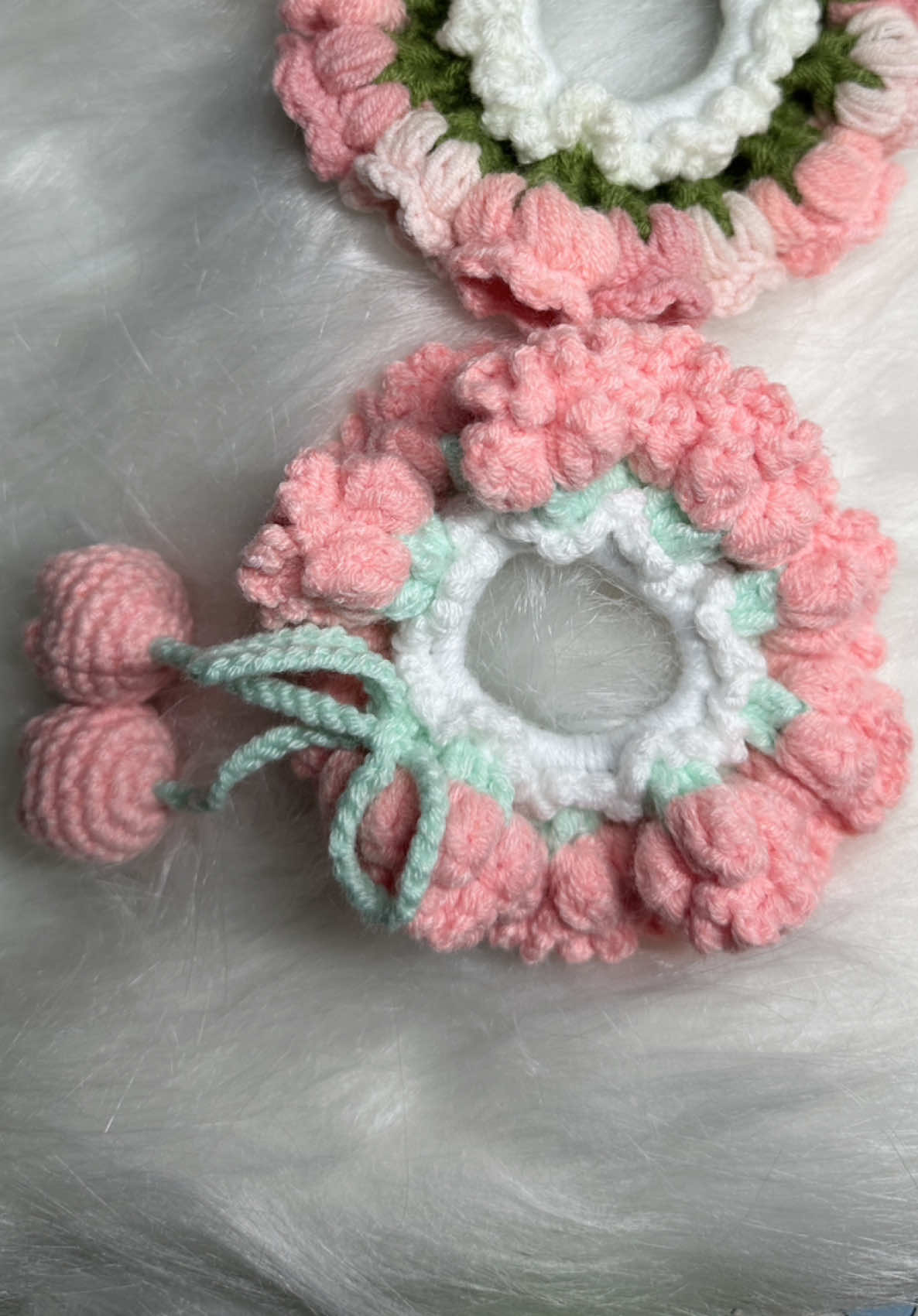 Cột tóc hoa tulip 🌷 len #dino_handmade #moclen #crochet #cottoc #handmade 