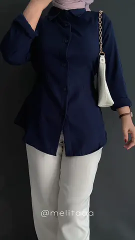 Kemeja Kerah Navy🦋 #kemejawanita #kemeja 