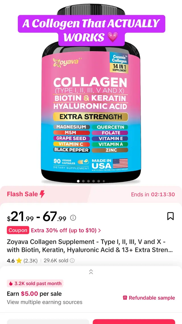 🚨 Not hype. Just results.   Zoyava Collagen completely changed my nails, hair & skin.   🧡 Stronger nails   💙 Thicker, healthier hair   💜 Smoother skin   29K+ ⭐⭐⭐⭐⭐ reviews → I’ll never go without it again.   Try it today. Shop link in bio. 💙   #Collagen #HairGrowth #SkinCare