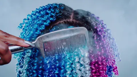 ✨ Multi Color Smash Press 💇🏾‍♀️👩🏽‍🎤 #hairtransformation #asmrhair #curlyhairstyles #foryoupage #satisfyingvideo 