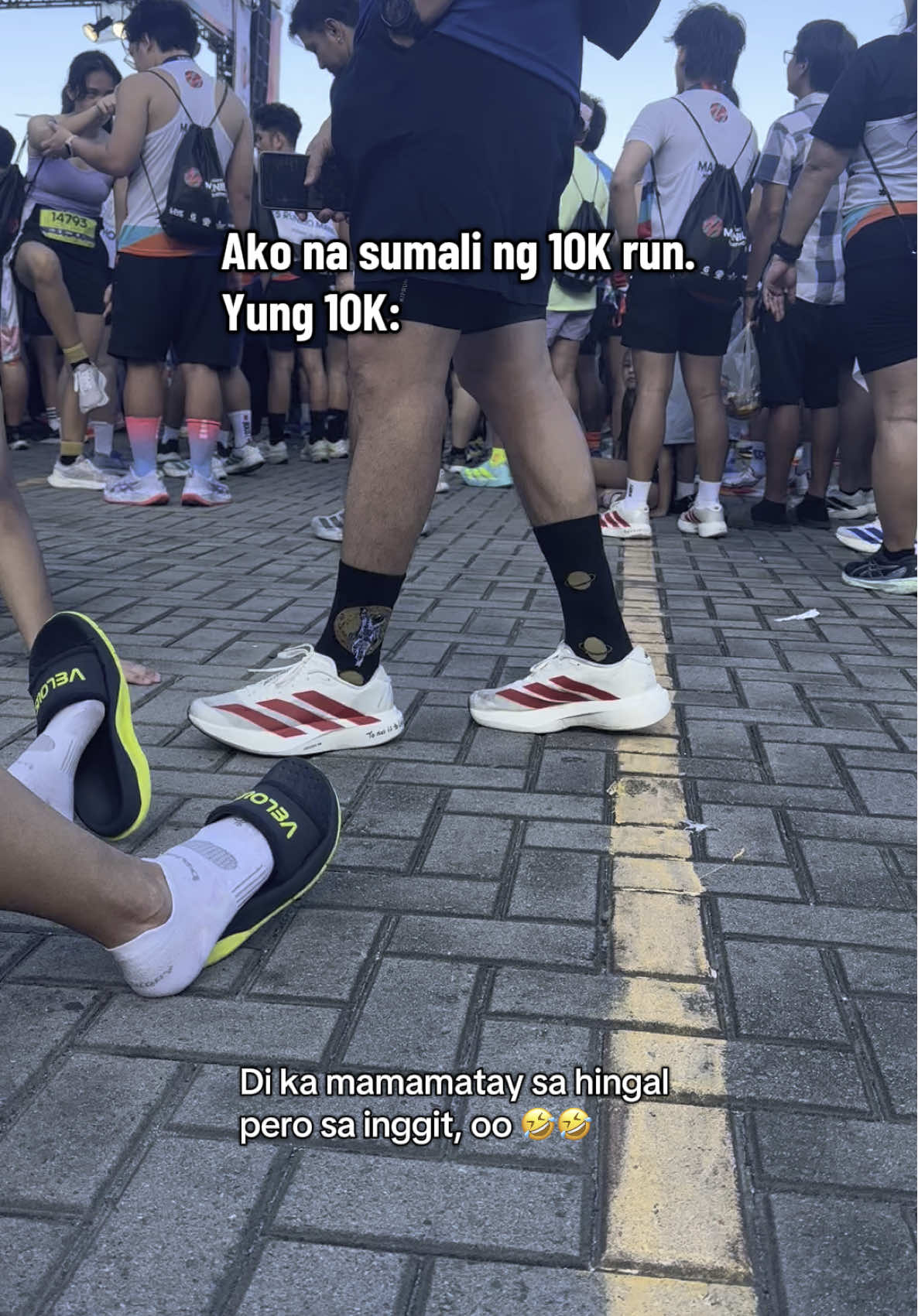Saan aabot ang 10K mo? 🤣  Okay next shoes na g? Este race pala hahaha #fyppppppppppppppppppppppp #runningshoes #adidasevosl #asicsnovablast5 #nikevomero5 #newbalance #manilamarathon2025 