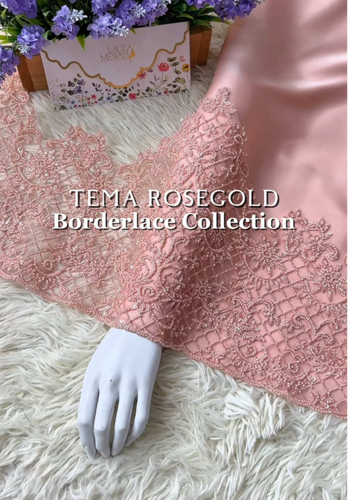Idea team sedondon warna pastel color Rosegold 😍  Kami matchingkan borderlace beading, borderlace sulam kerawang, borderlace tinggi dan rendah pelbagai pilihan untuk sis 🤩 #Lacemewah #SetKainPasangLace #LaceBajuKurung #BorderlaceBajuKurung #SetKainPasangSedondon 