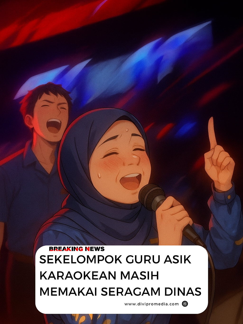 Sebuah rekaman yang menampilkan sejumlah guru perempuan sedang bernyanyi dan menari di tempat karaoke sambil masih mengenakan seragam dinas ramai diperbincangkan di media sosial. Dalam video berdurasi pendek tersebut, terlihat para guru asik bernyanyi di ruang karaoke tertutup dengan tetap memakai atribut seragam dinas lengkap. Sumber: feedgramindo #karaoke #guruasn