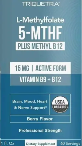 Triquetra L-METHYLFOLATE 5-MTHF  PLUS METHYL B12   vitamins  B9-B12 FOR KIDS #tiktokshop #L-METHYLFOLATE