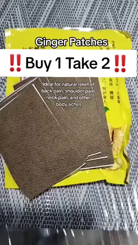 Correction! Buy 1 take 2 sya ngayon! O mga mimas tanggal backpain tsaka lamig nyo dito sa ginger patch nato. Hoarder talaga ako nito kasi d ko feel yung malagkit na haplas. This is very effective and soothing pero walang lagkit and mess. #gingerpatches #gingerpatch #gingerpatchpainreliever #backpainpatch #heatpatch 
