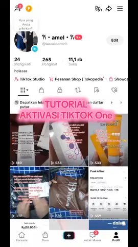 Tutorial Tiktok One #tiktokone #fyp #affiliatemarketing #creatormarketplace #affiliate 